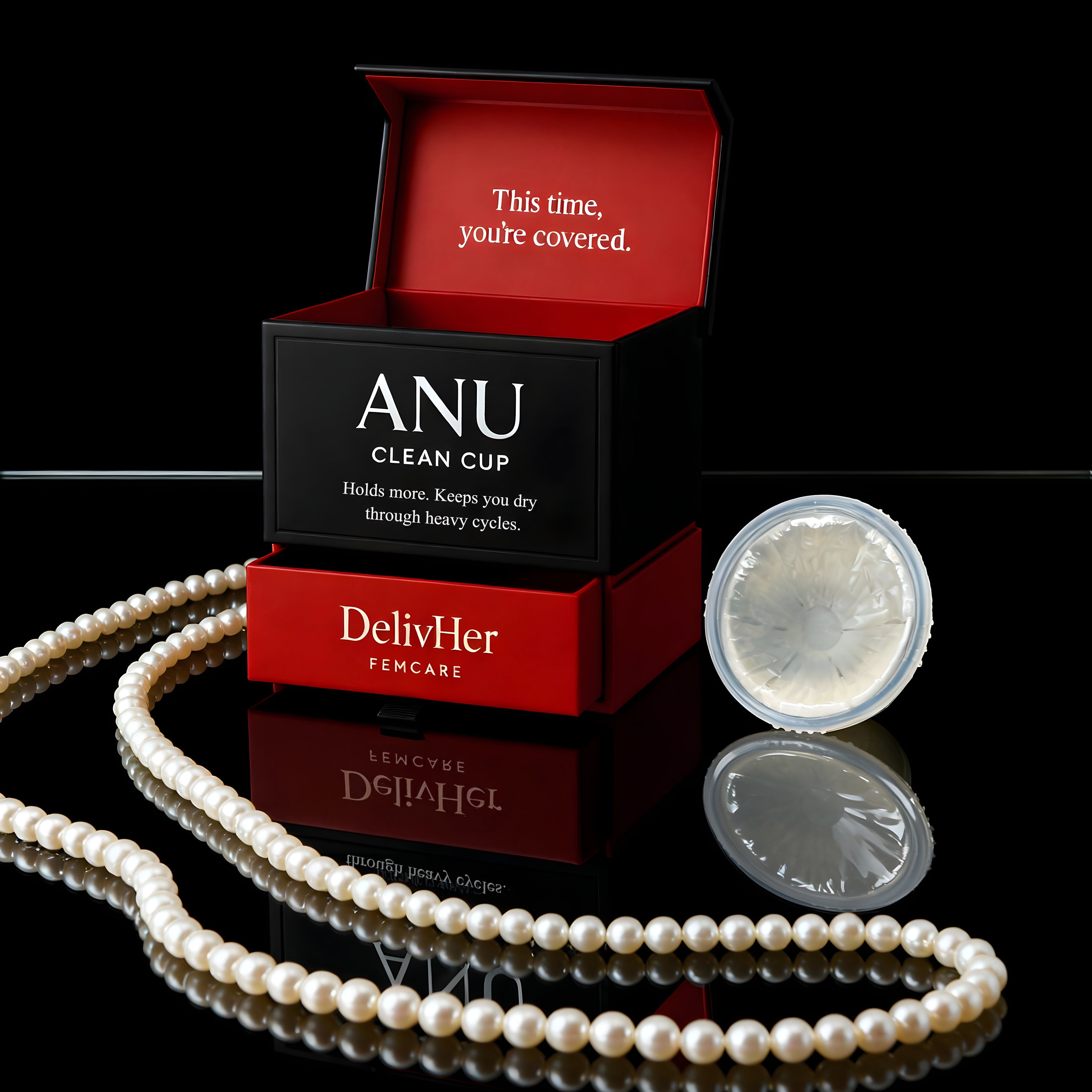 Anu mess free removal menstrual disc with collectible period box